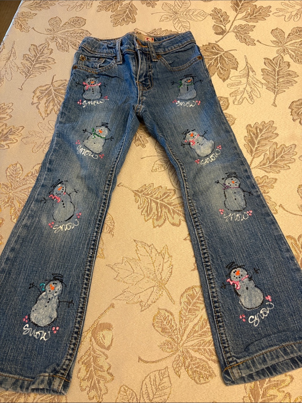 The Children’s Place Hand-Painted Snowman Jeans Girls